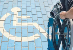 divorce handicapped spouse concept with spouse in wheelchair